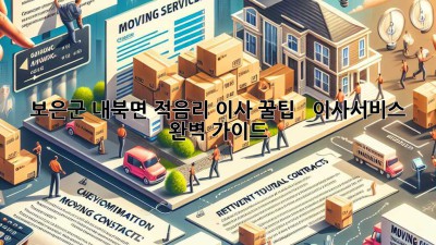 보은군 내북면 적음리 이사 꿀팁 🚚💨 & 이사서비스 완벽 가이드