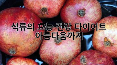 석류의 효능: 건강, 다이어트, 아름다움까지!